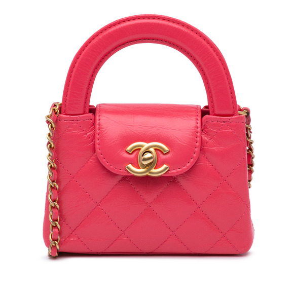 Pre-Loved Chanel Mini Nano Aged Calfskin Kelly Shopper Bag - Picture 1 of 9